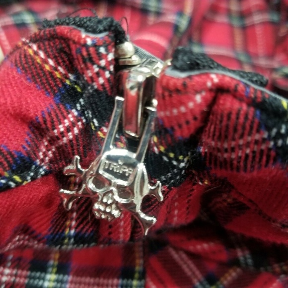 Tripp NYC dress halter top plaid lace grommet - Picture 7 of 8